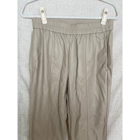 Ann Taylor The Faux Leather Pull On Ankle Cream Ivory Pant Size Small - Picture 5 of 12